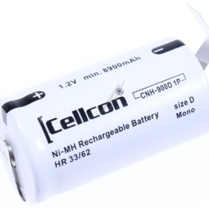 1,2V-9000MAH CNH-900D/ 1P-1Z NI-MH ACCU LR20 (TYPE-D,  MONO) MET Z-SOLDEERLIPPEN